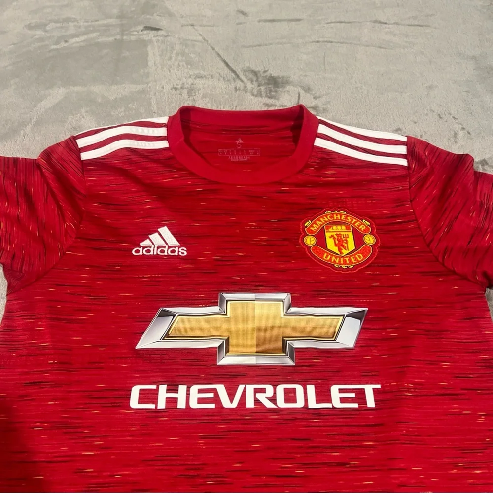 Chevrolet‎ MANCHESTER UNITED Adidas Soccer Sz Small Short Sleeve SHIRT/JERSEY